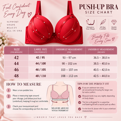 Scarlet Elegance Rhinestone Push-Up Bra