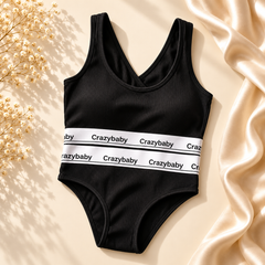 Crazybaby Ribbed Double-Band Bodysuit