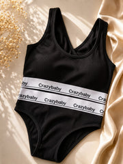 Crazybaby Ribbed Double-Band Bodysuit