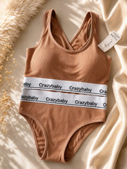 Crazybaby Ribbed Double-Band Bodysuit