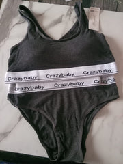 Crazybaby Ribbed Double-Band Bodysuit