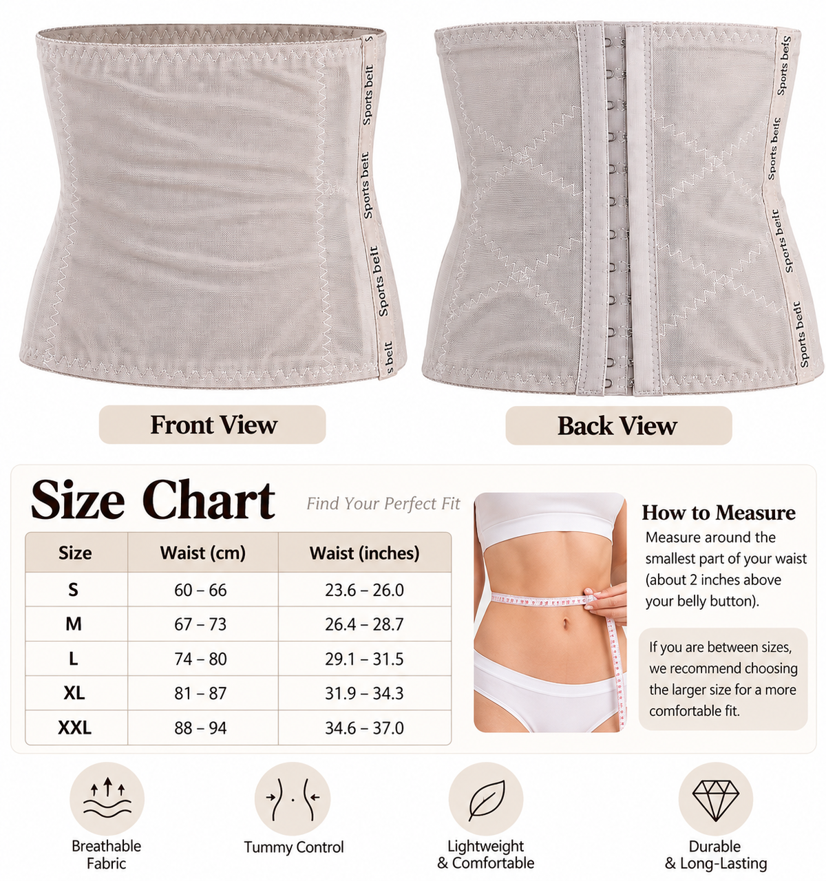 Women’s Breathable Waist Trainer Corset – Tummy Control Body Shaper