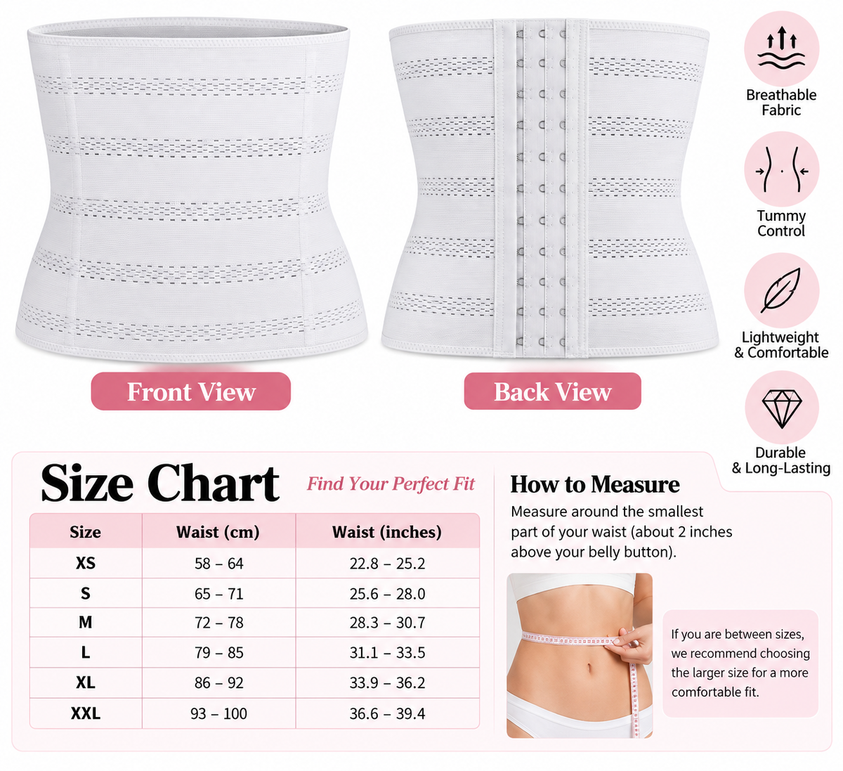 Women’s Breathable Waist Trainer Corset – Tummy Control Body Shaper