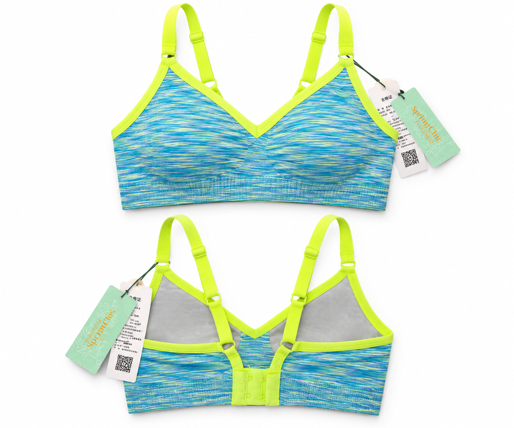 Women’s Blue & Green Printed Comfort Bra