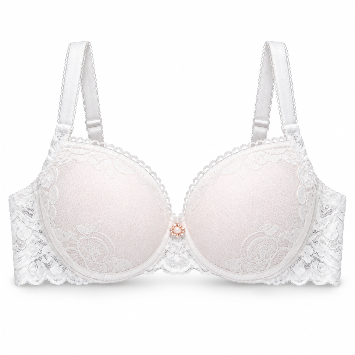 Women’s Floral Lace Padded Bra – Adjustable Straps & Comfortable Fit