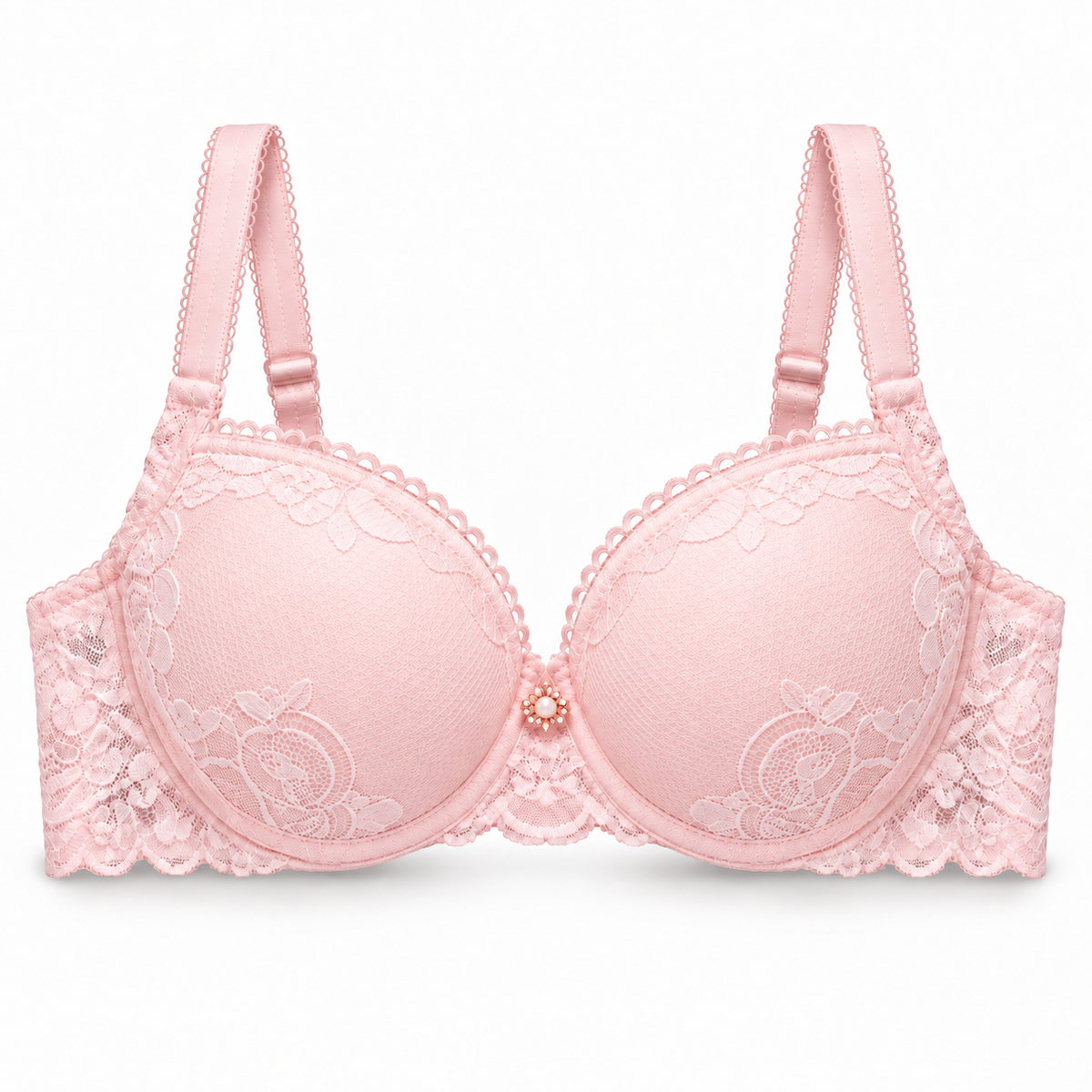 Women’s Floral Lace Padded Bra – Adjustable Straps & Comfortable Fit