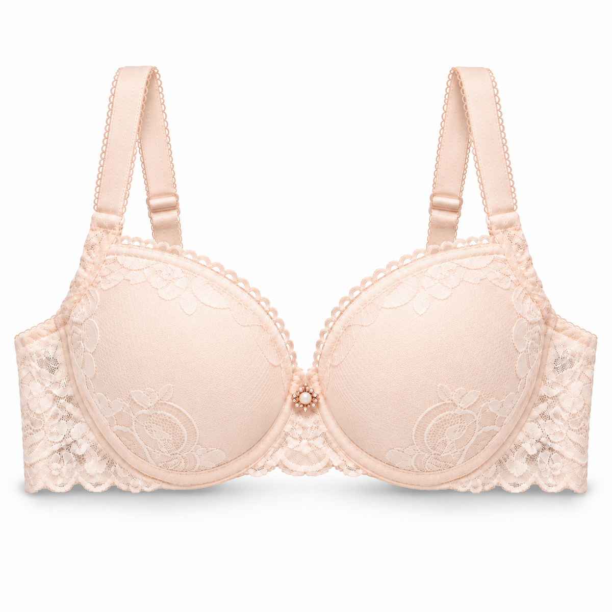 Women’s Floral Lace Padded Bra – Adjustable Straps & Comfortable Fit