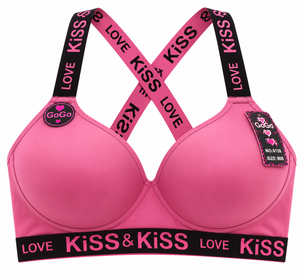 Women’s  Padded Bra – LOVE KISS Cross Back