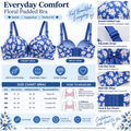 Women’s Floral Padded Push-Up Bra – Adjustable Strap Comfort Bra