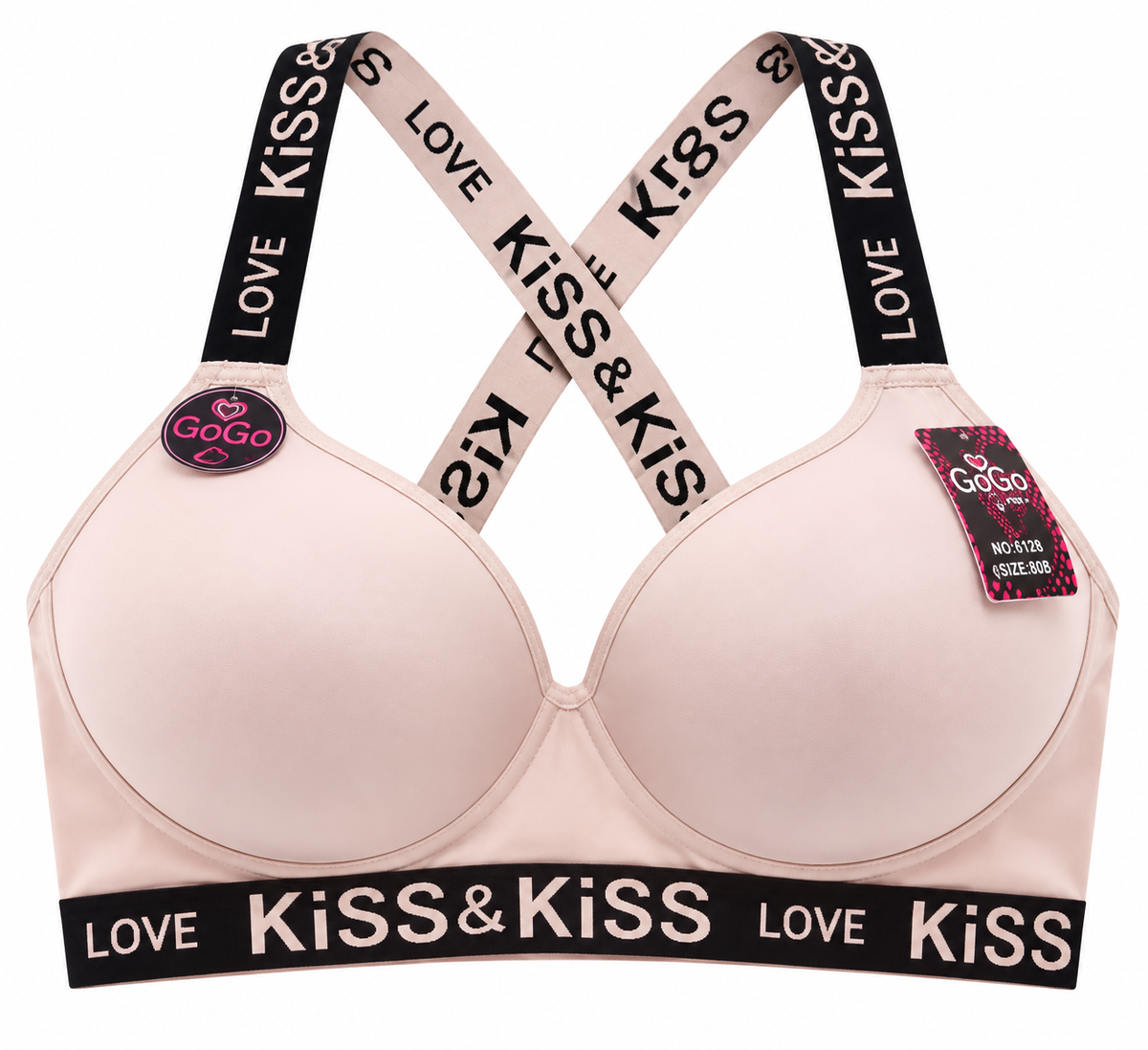 Women’s  Padded Bra – LOVE KISS Cross Back