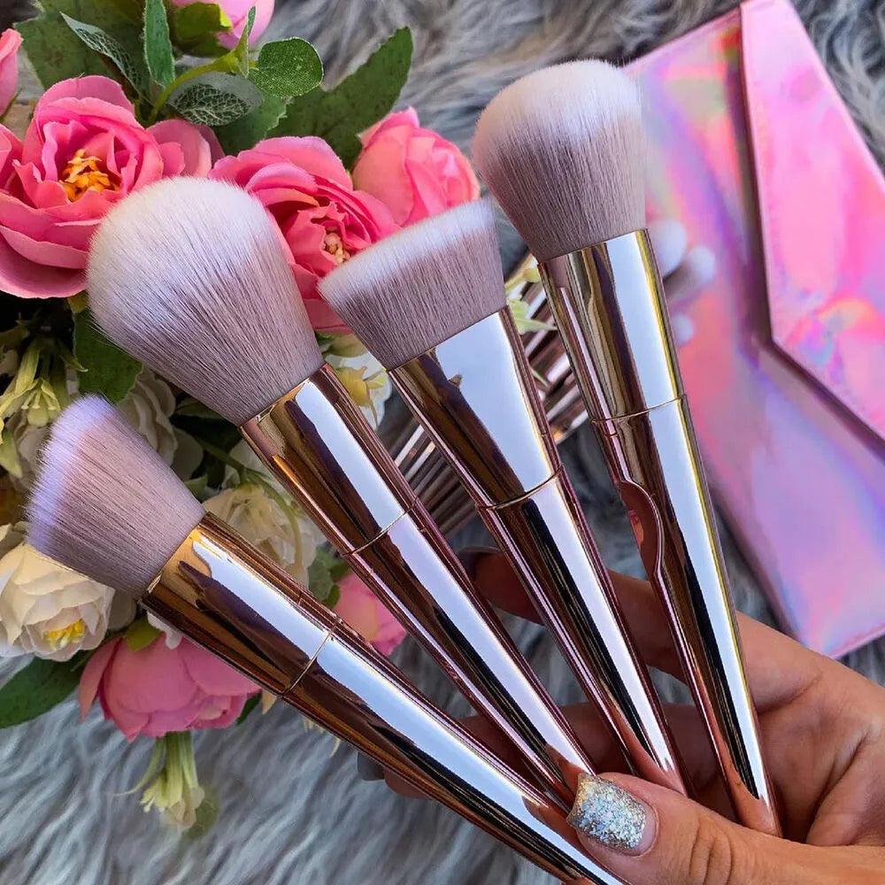 O.TWO.O Chrome 10pcs Brushes Set - Otwoocosmetics