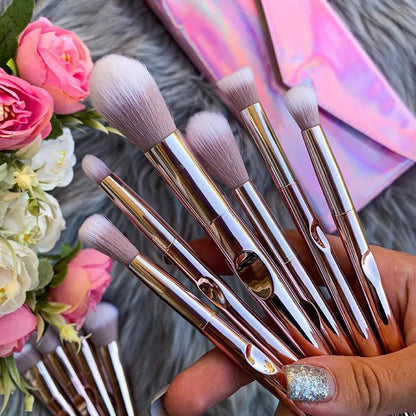 O.TWO.O Chrome 10pcs Brushes Set - Otwoocosmetics