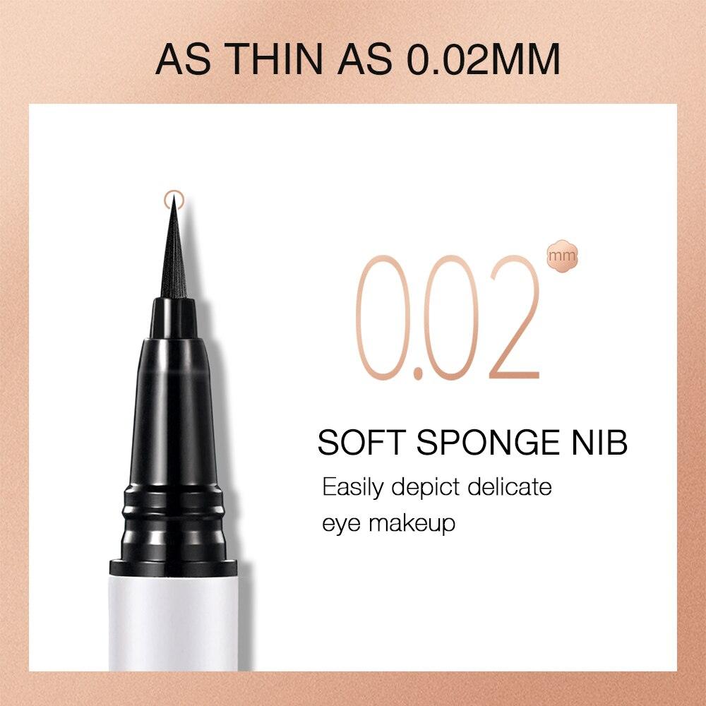 O.TWO.O Eyeliner Liquid Pen Black Waterproof 24 Hours Long Lasting Not Smudge One Stroke Molding Quick Dry Eye Makeup - Otwoocosmetics