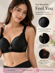 Elegant Floral Lace Push-Up Bra