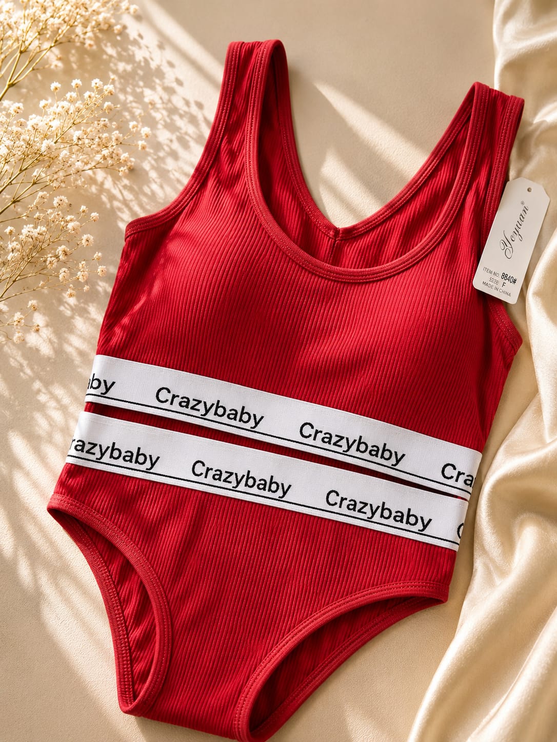 Crazybaby Ribbed Double-Band Bodysuit