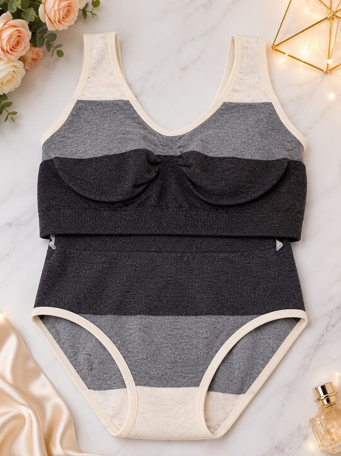 Women’s Seamless Comfort Bra & Panty Set – Two Tone