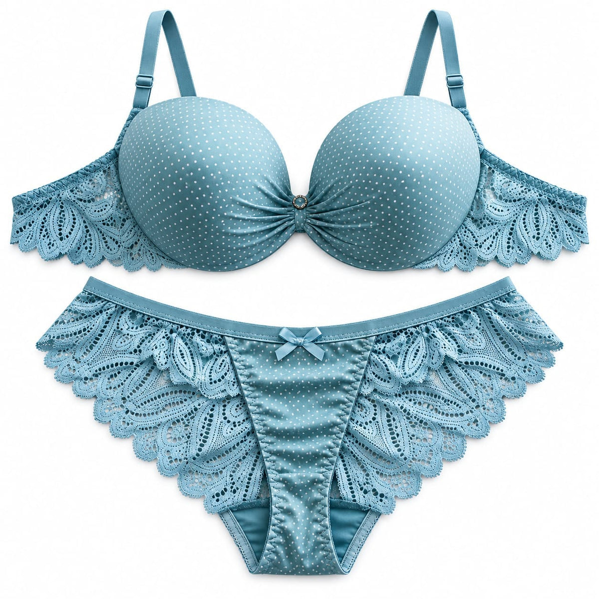 Women’s Red Lace Lingerie Set – Padded Bra & Lace Panty