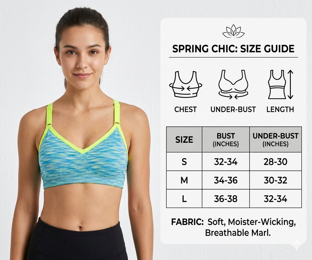 Women’s Blue & Green Printed Comfort Bra